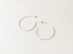 Hand-formed Silver Hoop Earrings